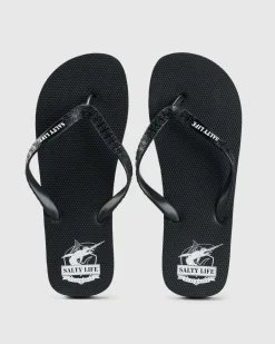 Salty Life Crested Thongs Black/white Discount