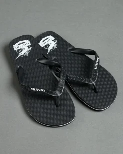 Salty Life Crested Thongs Black/white Discount