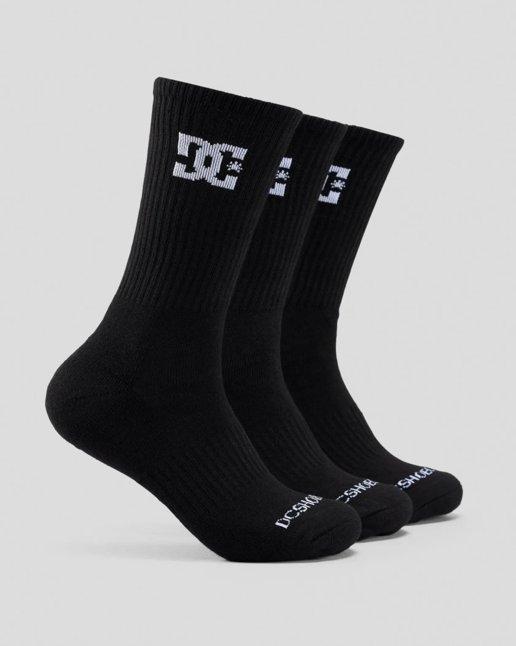 DC Shoes Crew Sock 3 Pack Black Best