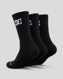 DC Shoes Crew Sock 3 Pack Black Best