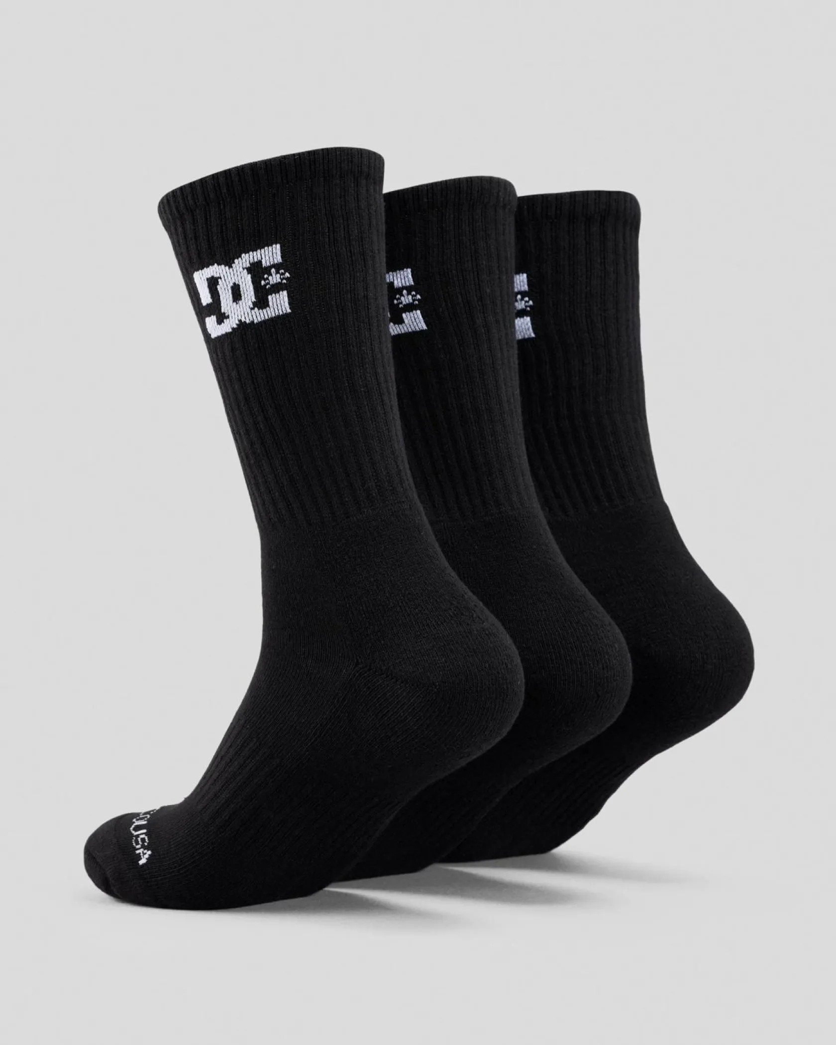 DC Shoes Crew Sock 3 Pack Black Best