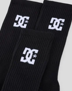 DC Shoes Crew Sock 3 Pack Black Best