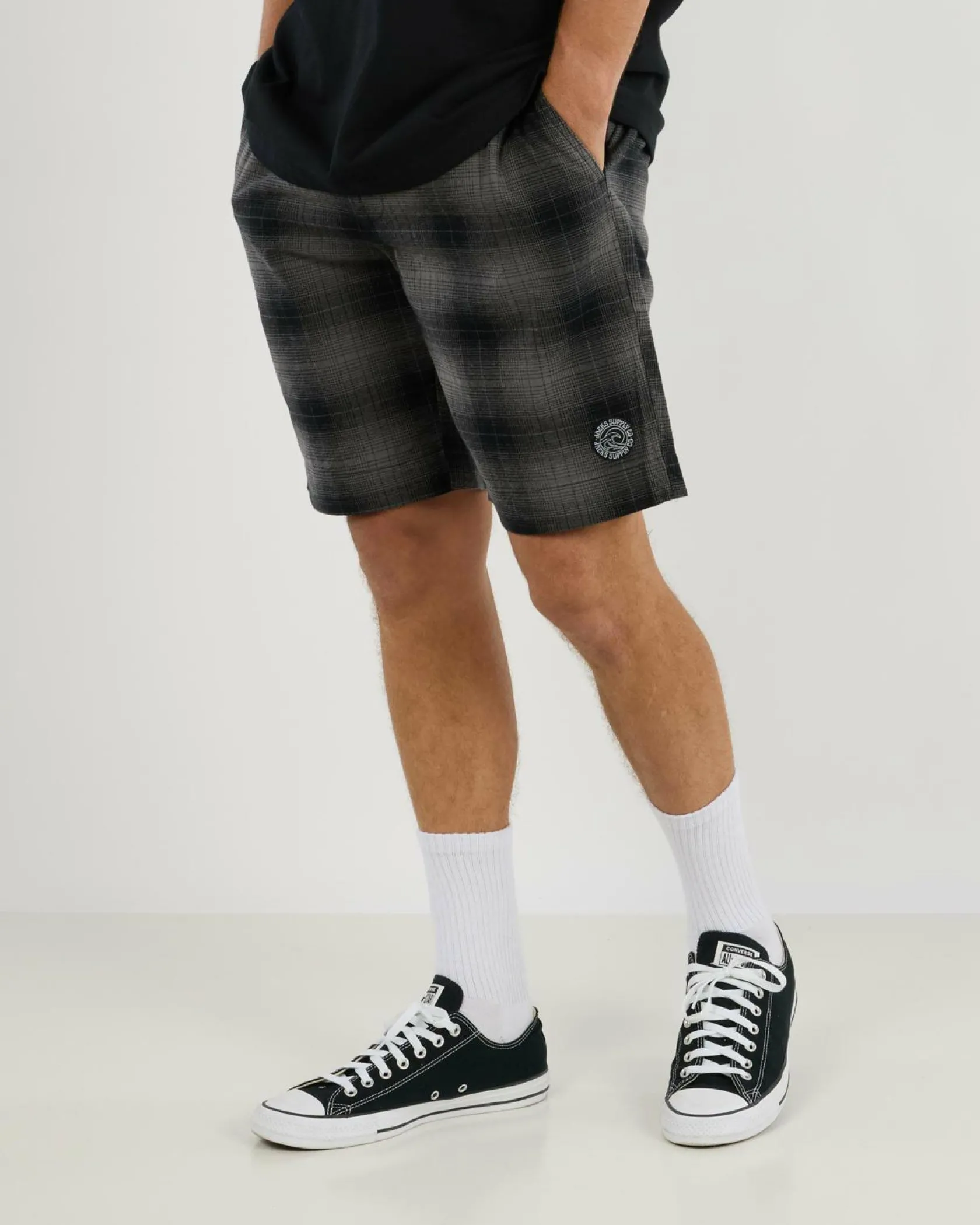 Jacks Crisis Elastic Waist Shorts Charcoal Discount