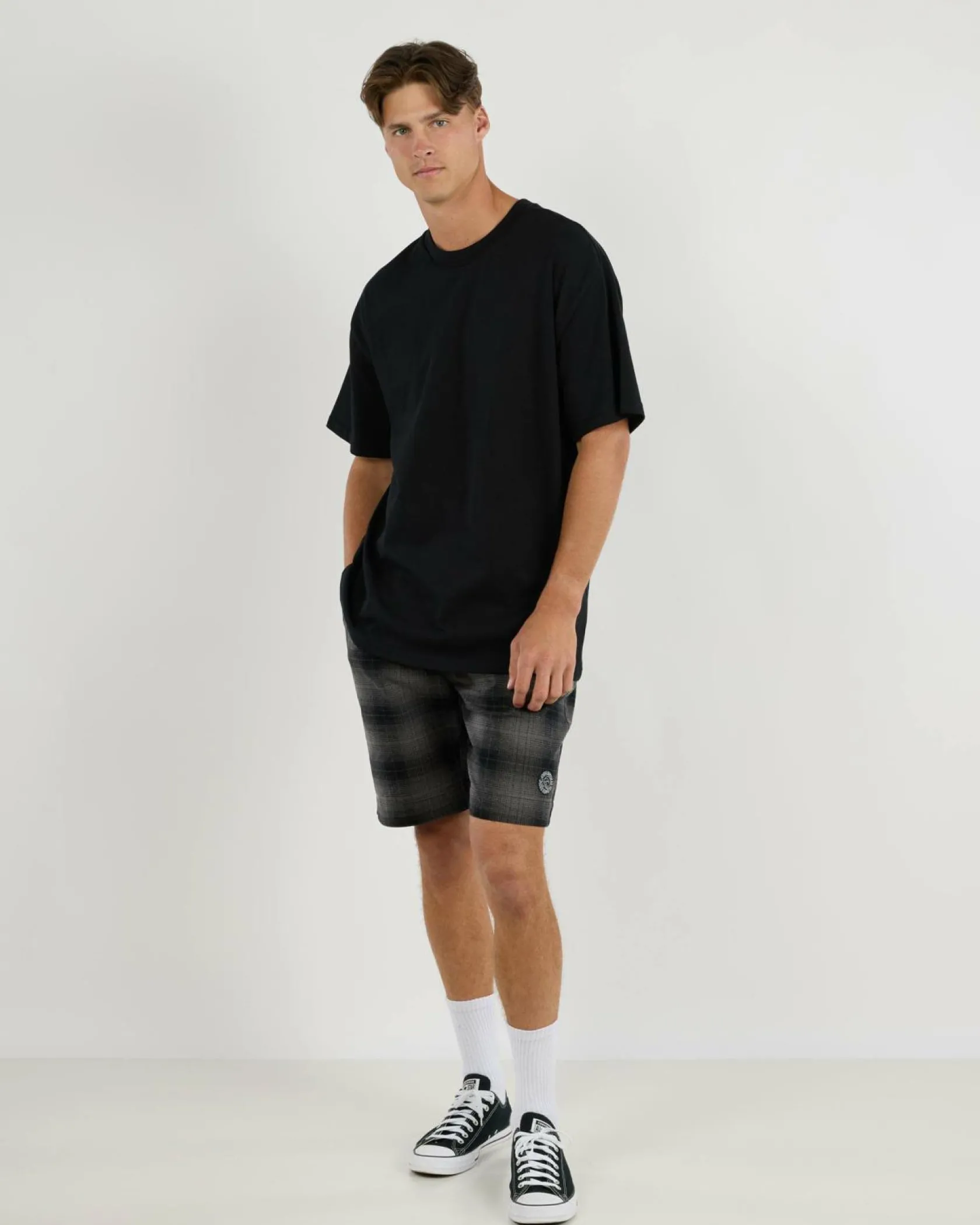 Jacks Crisis Elastic Waist Shorts Charcoal Discount
