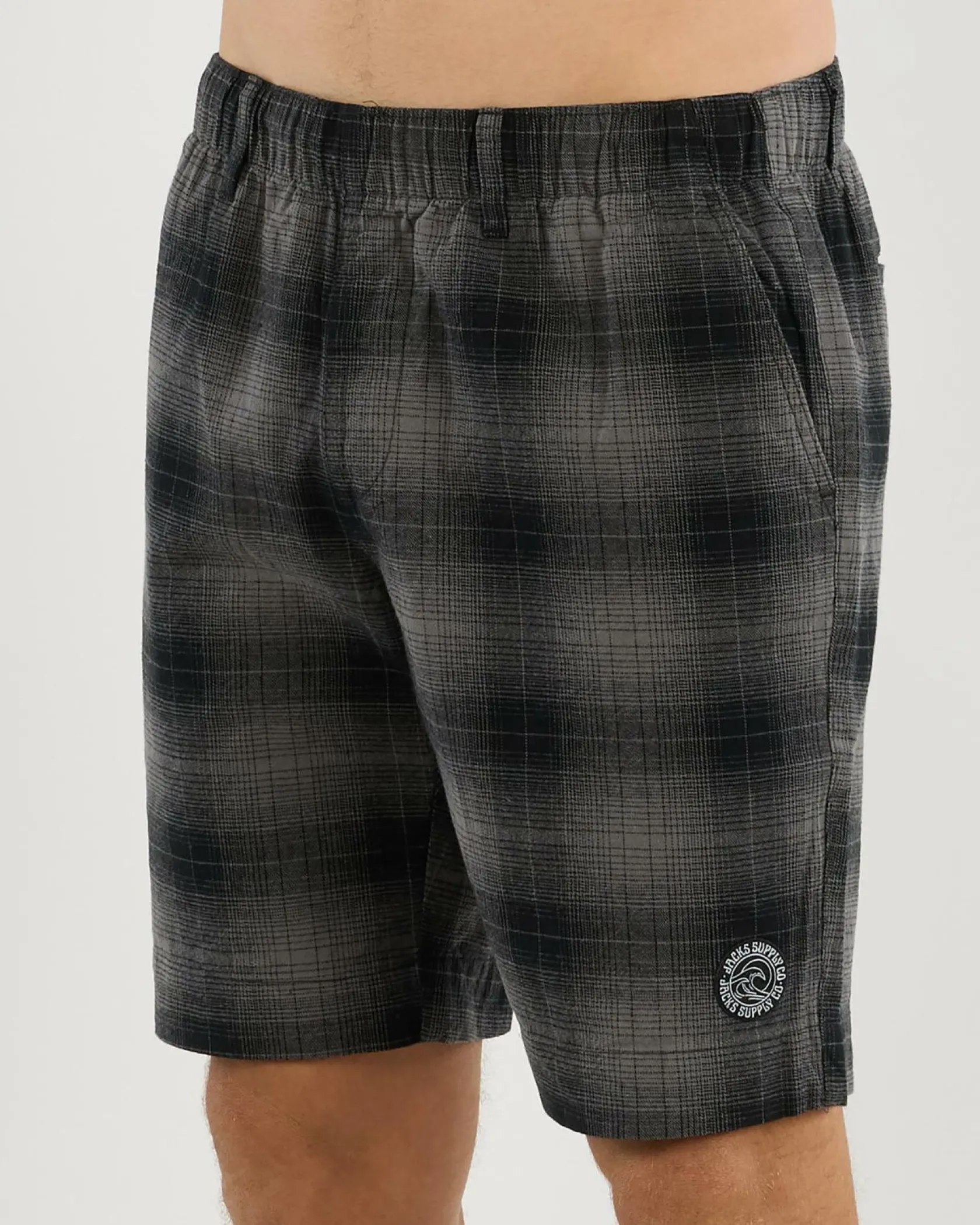 Jacks Crisis Elastic Waist Shorts Charcoal Discount