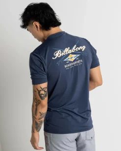 Billabong Crossboards Short Sleeve Rash Vest Dusty Navy Sale