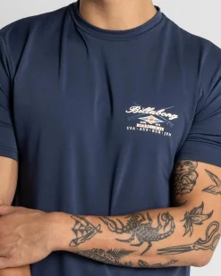 Billabong Crossboards Short Sleeve Rash Vest Dusty Navy Sale