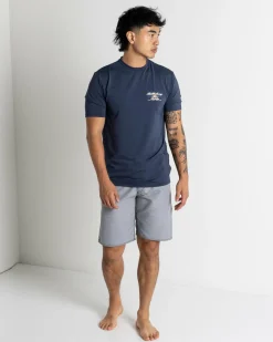 Billabong Crossboards Short Sleeve Rash Vest Dusty Navy Sale