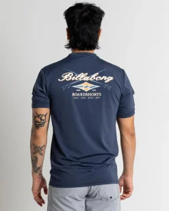 Billabong Crossboards Short Sleeve Rash Vest Dusty Navy Sale
