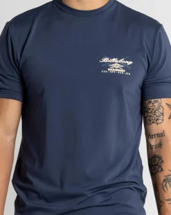 Billabong Crossboards Short Sleeve Rash Vest Dusty Navy Sale
