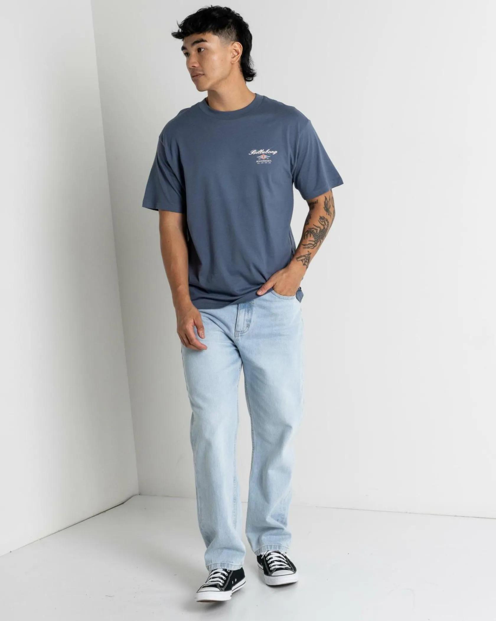 Billabong Crossboards Short Sleeve Shirt T-Shirt Slate Blue Outlet
