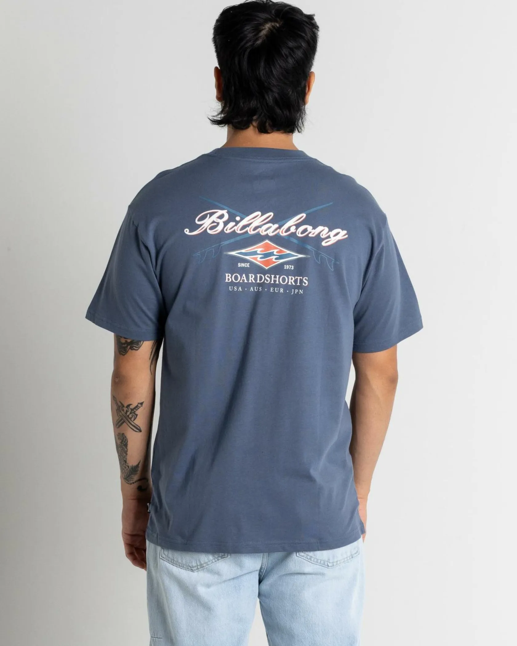 Billabong Crossboards Short Sleeve Shirt T-Shirt Slate Blue Outlet