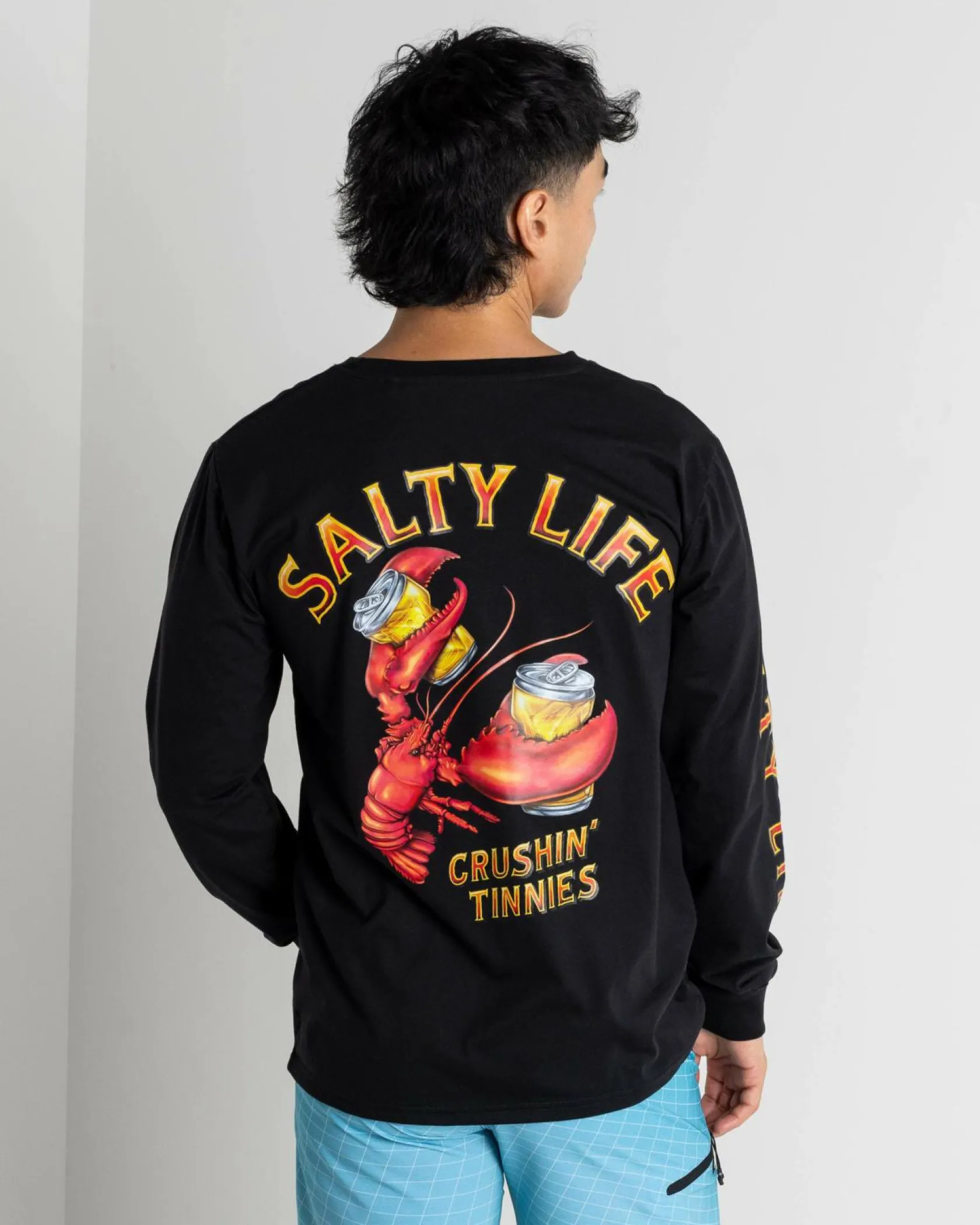 Salty Life Crushin Tinnies Long Sleeve Wetshirt Black Online