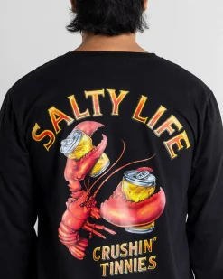 Salty Life Crushin Tinnies Long Sleeve Wetshirt Black Online
