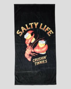 Salty Life Crushin Tinnies Towel Black