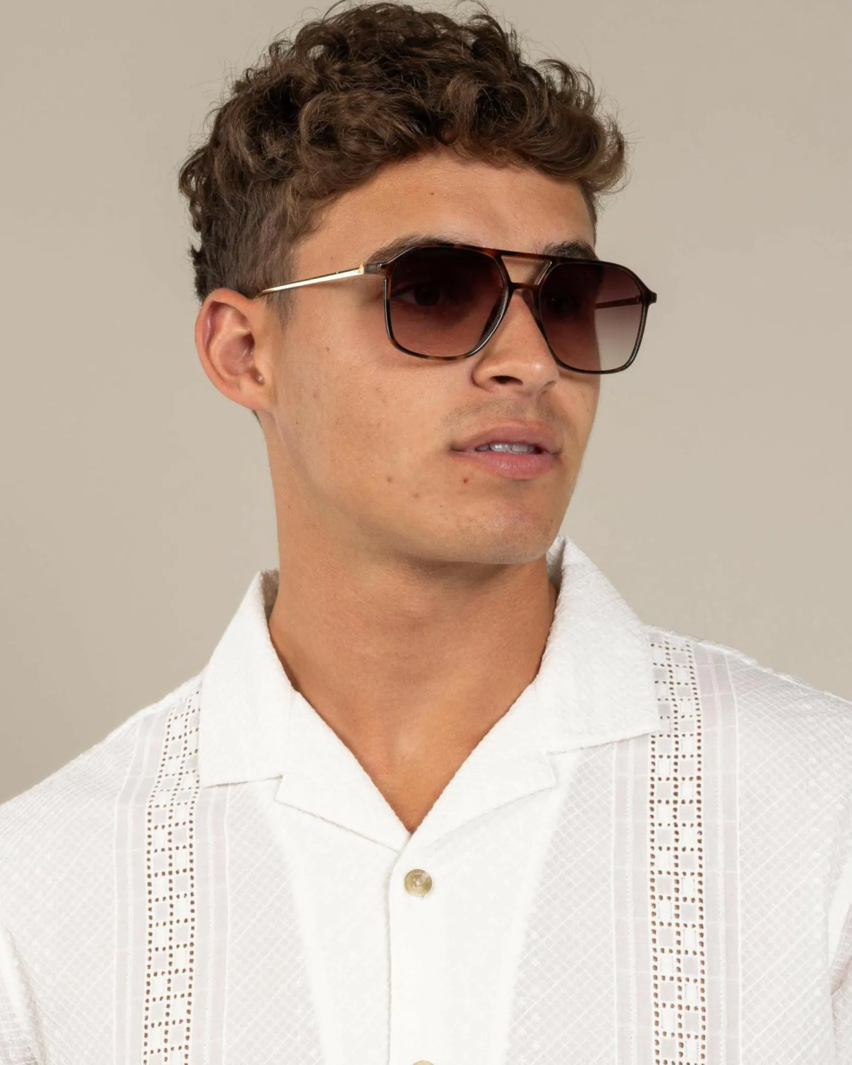 Aire Cusp Sunglasses Dark Tort Gold/ Dark Brown Grad Sale