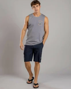 Salty Life Dark Grasp Muscle Tank Lt Grey Acid Best