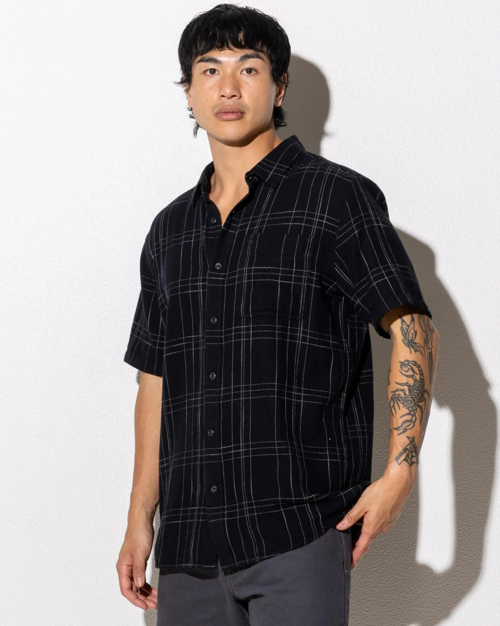 Volcom Date Knight Short Sleeve Shirt Black Discount