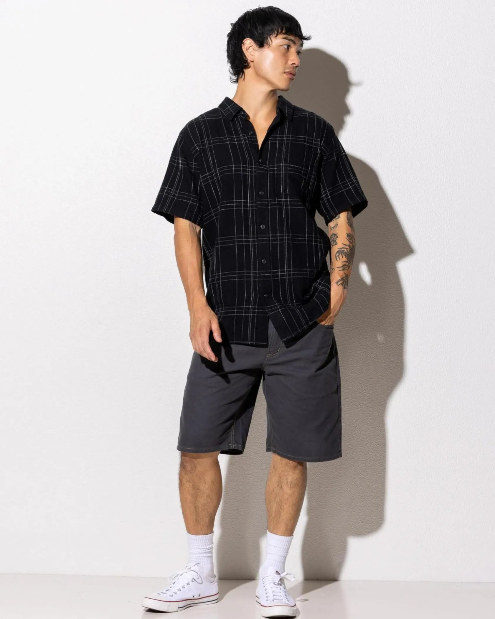 Volcom Date Knight Short Sleeve Shirt Black Discount