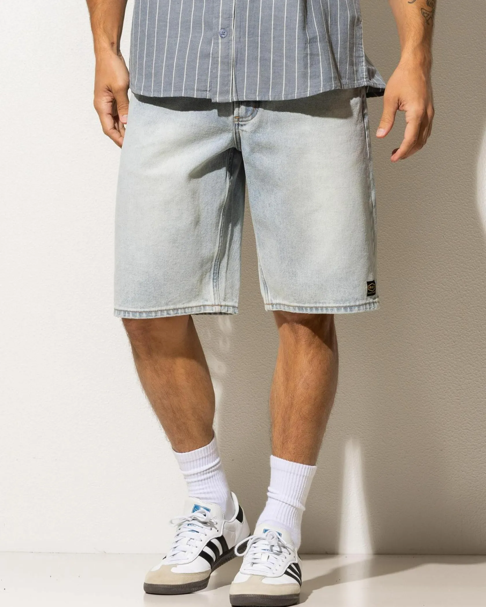 RVCA Dayshift Denim Shorts Vintage Blue Hot