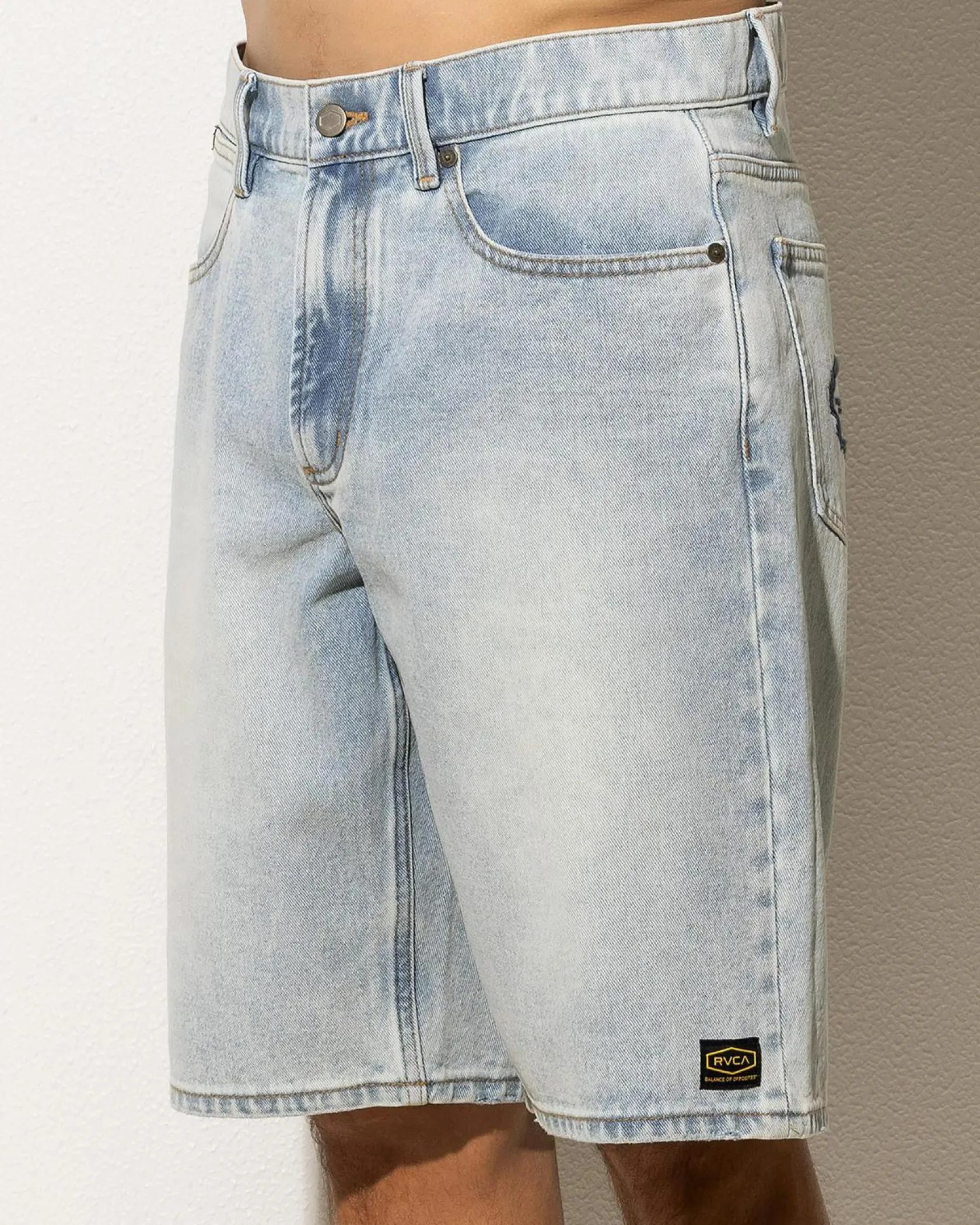 RVCA Dayshift Denim Shorts Vintage Blue Hot
