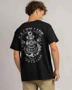 Salty Life Deep Diver T-Shirt Black Clearance