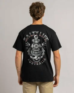 Salty Life Deep Diver T-Shirt Black Clearance
