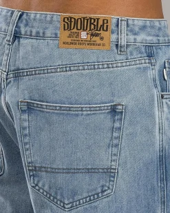 S-Double Denim Standard Shorts Fade Wash Clearance