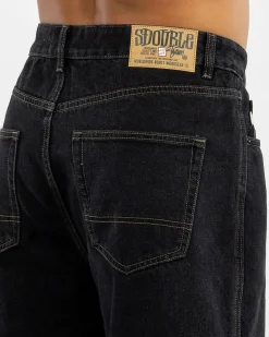 S-Double Denim Standard Shorts Black Wash Discount