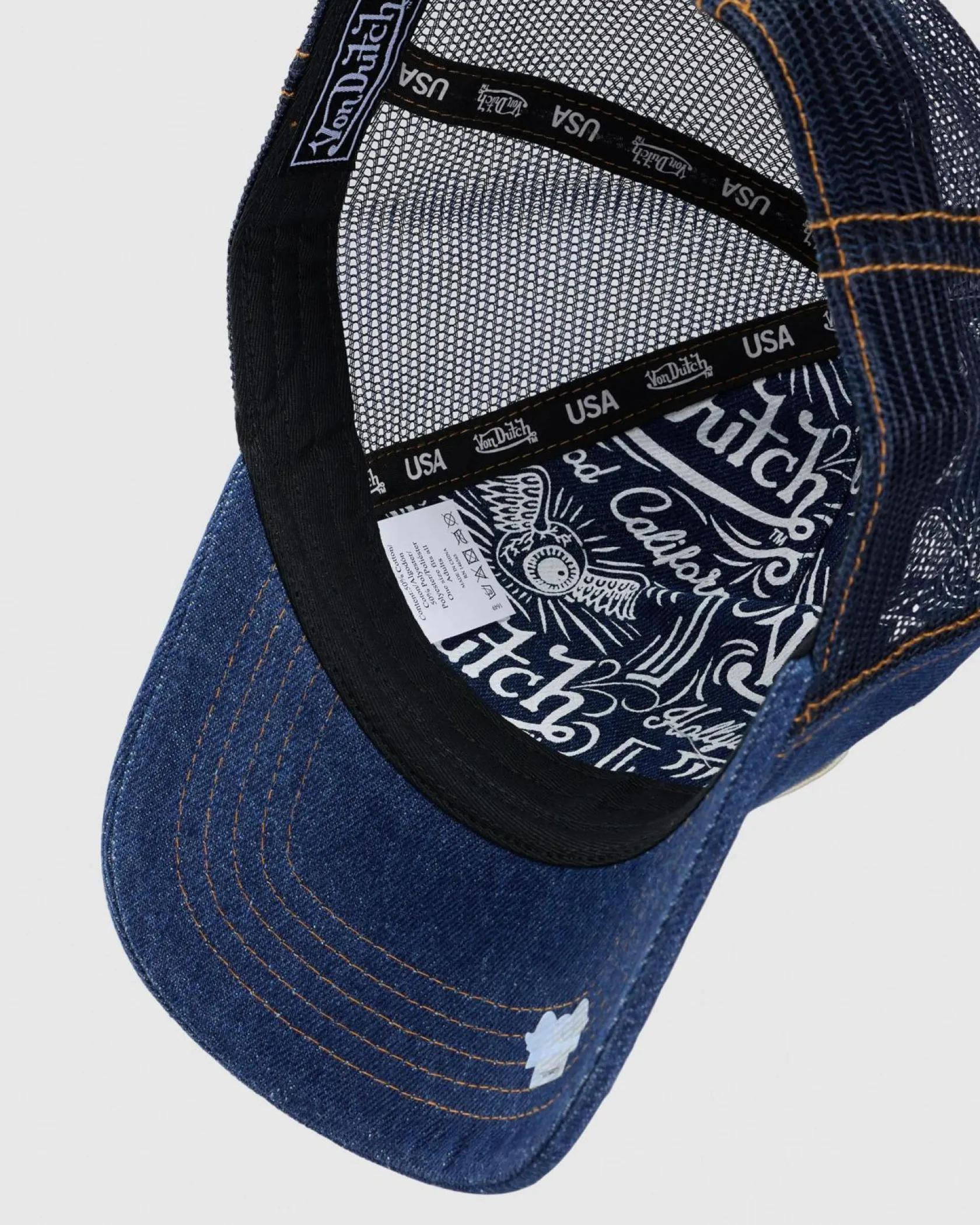 Von Dutch Throwback Trucker Cap Denim Hot