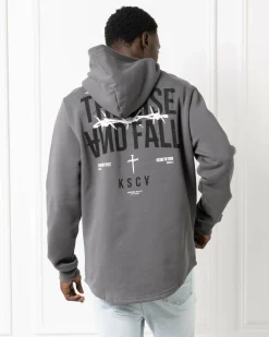 Kiss Chacey Dilluted Dual Curved Hoodie Charcoal Clearance