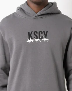 Kiss Chacey Dilluted Dual Curved Hoodie Charcoal Clearance