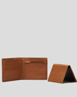 Billabong Dimension 2In1 Leather Wallet Tan Discount