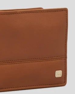 Billabong Dimension 2In1 Leather Wallet Tan Discount