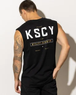 Kiss Chacey Division Dual Curved Muscle Tank Jet Black New