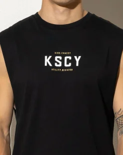 Kiss Chacey Division Dual Curved Muscle Tank Jet Black New