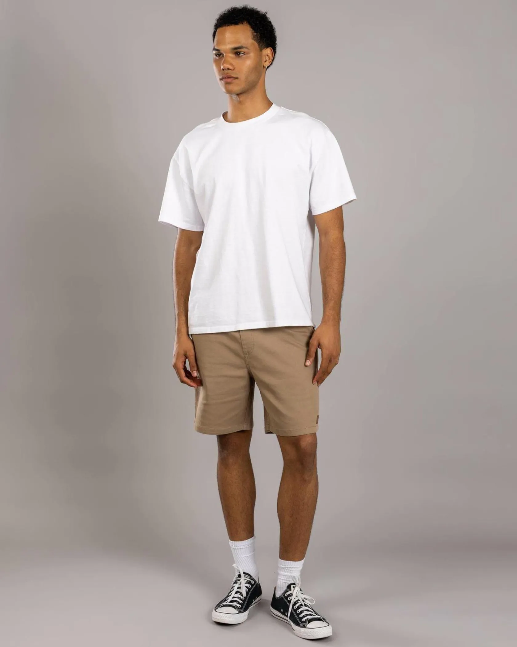 Lucid Division Elastic Waist Shorts Sand Online