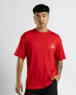 Quiksilver DNA Bubble Logo Short Sleeve Rash Vest Salsa Discount
