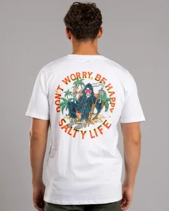 Salty Life Don't Worry T-Shirt White Sale