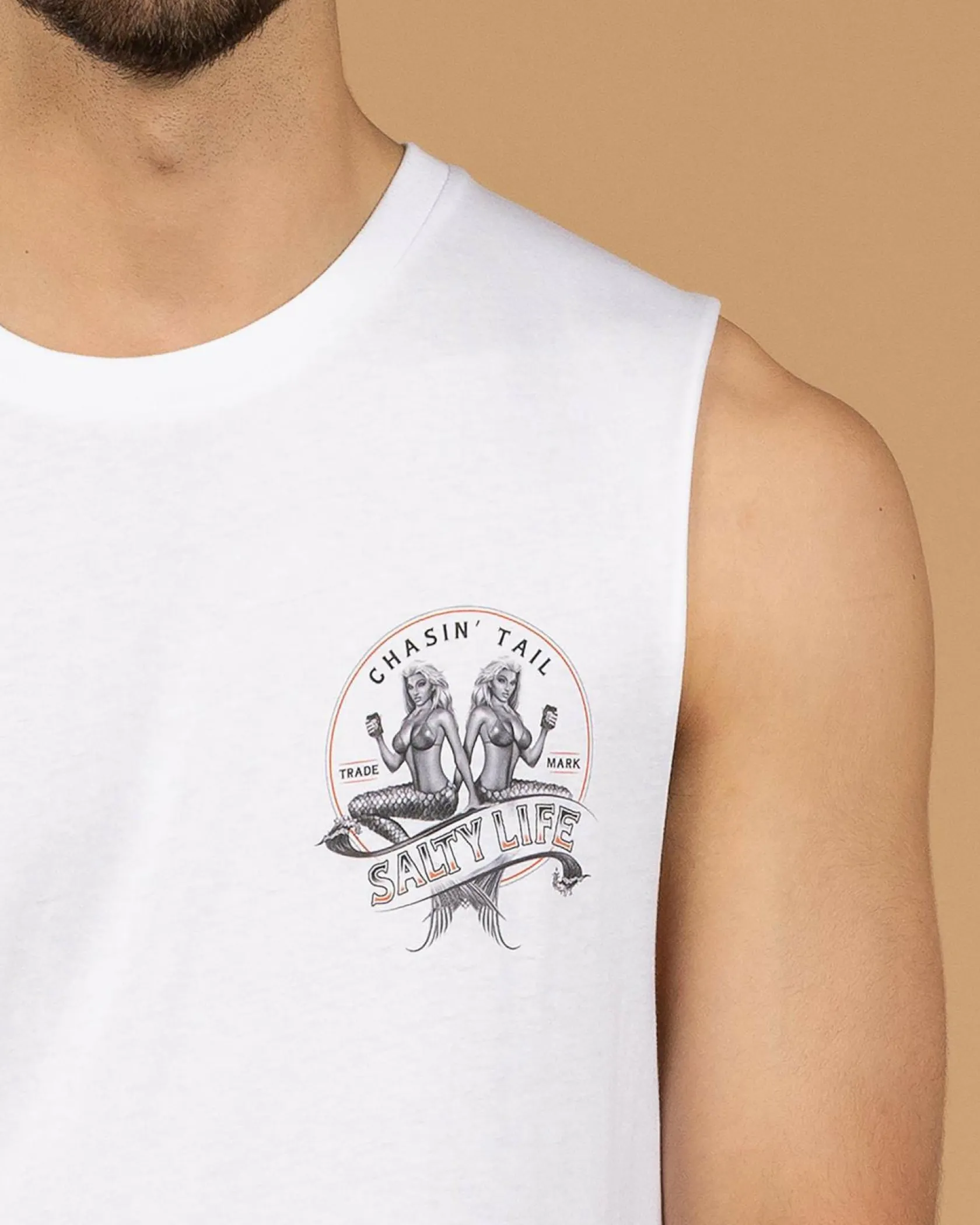Salty Life Double Vision Muscle Tank White Outlet