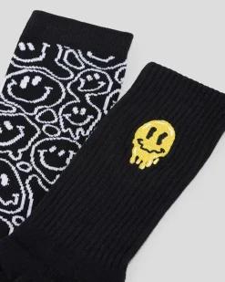 Lucid Drippy Socks 2 Pack Black/white Outlet