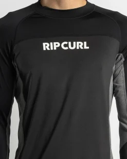 Rip Curl Drive UPF Long Sleeve Rash Vest Black Hot