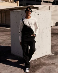 Lucid Dynamo Denim Overalls Black Clearance