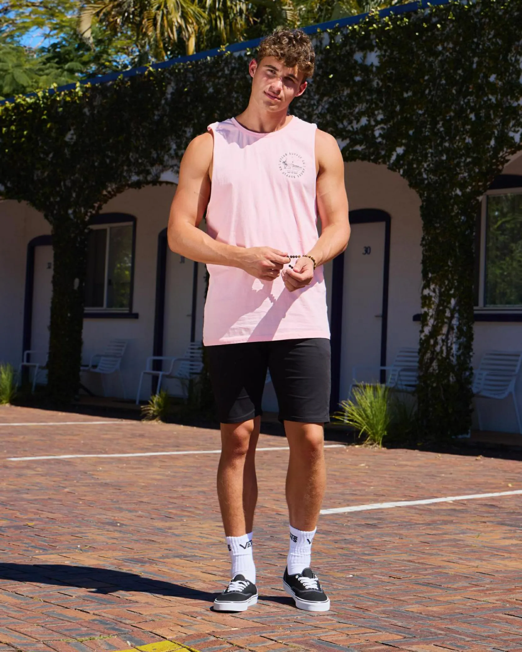 Jacks Eden's Path Muscle Tank Pink Acid Outlet