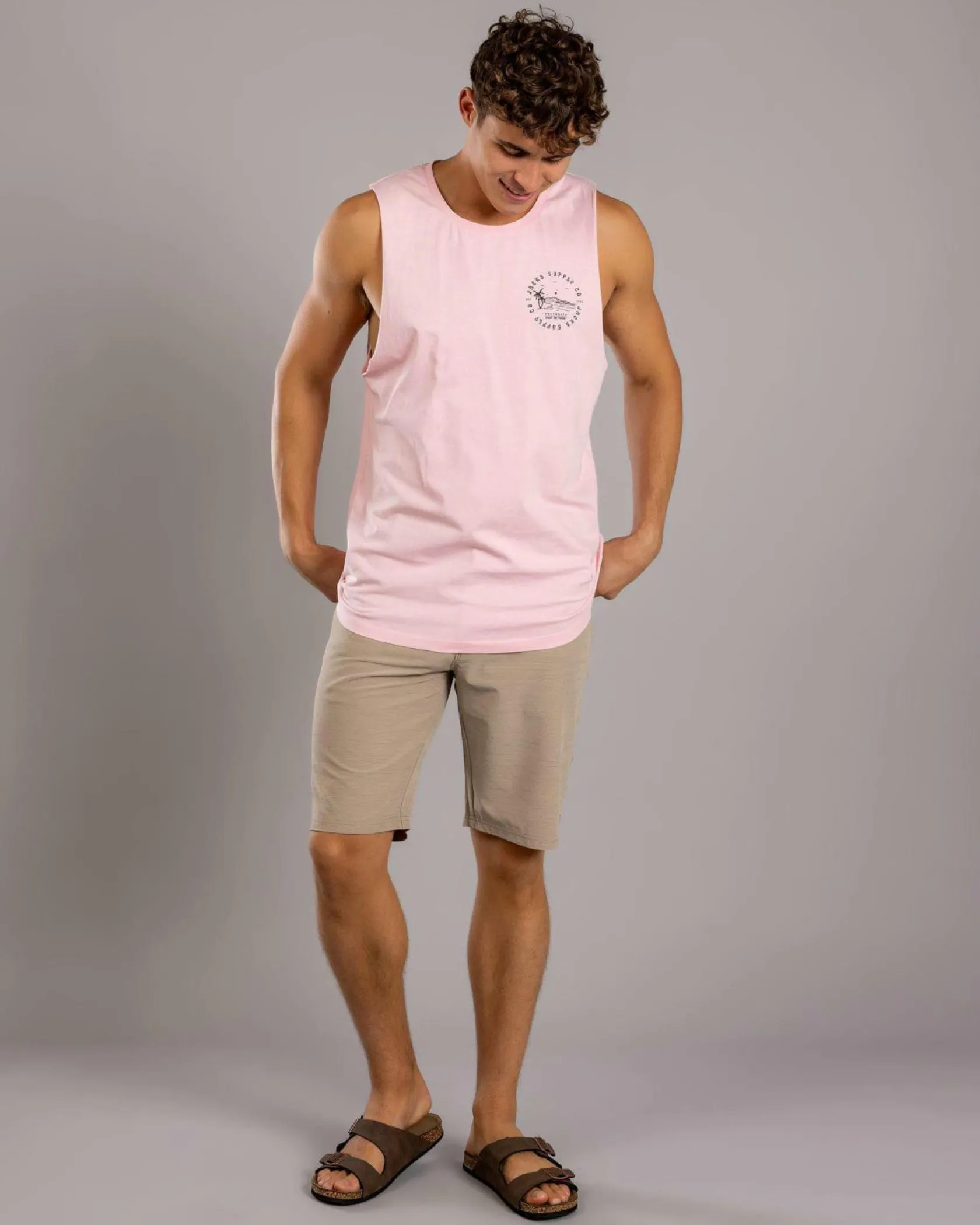 Jacks Eden's Path Muscle Tank Pink Acid Outlet
