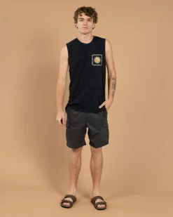 Jacks Edition Elastic Waist Shorts Asphalt Sale