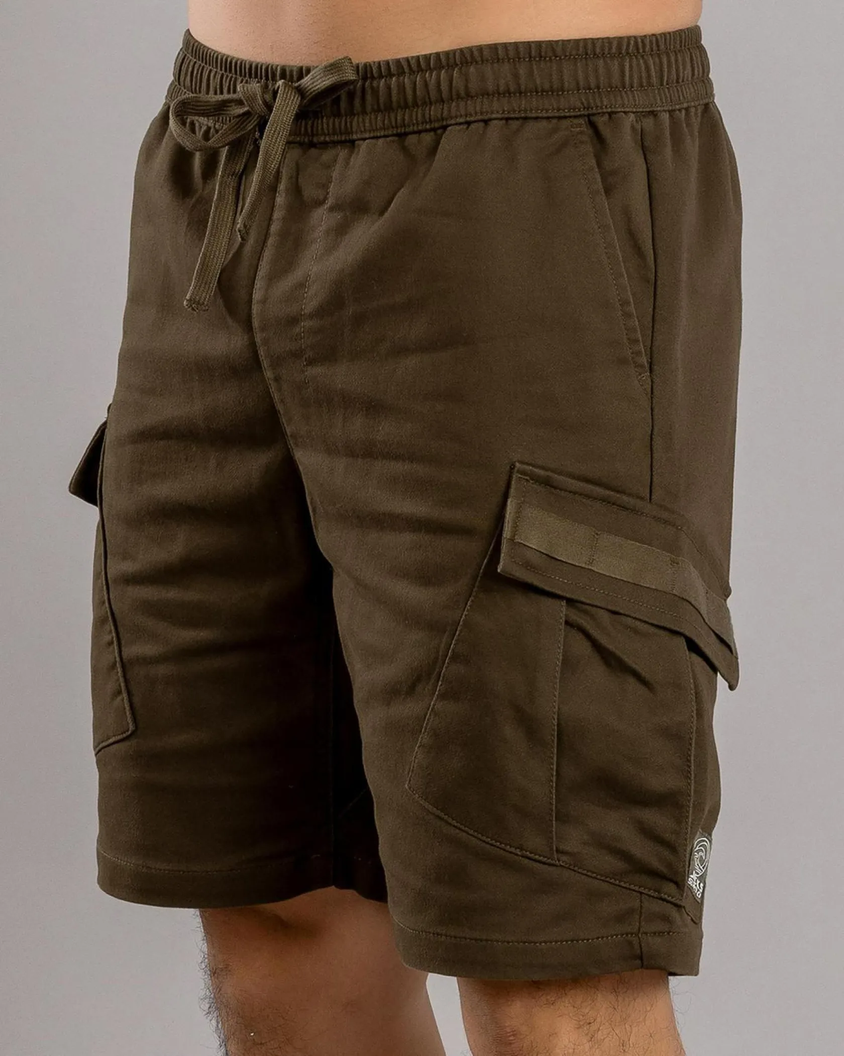 Jacks Edition Elastic Waist Shorts Olive Outlet