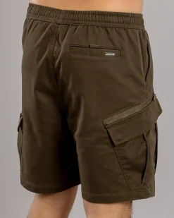 Jacks Edition Elastic Waist Shorts Olive Outlet