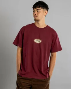 Rhythm Ellipse Sun T-Shirt Merlot New