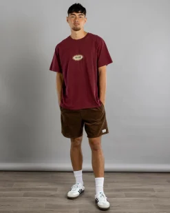 Rhythm Ellipse Sun T-Shirt Merlot New
